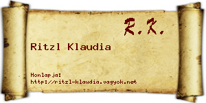 Ritzl Klaudia névjegykártya